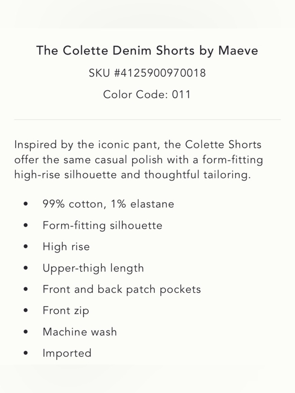 Anthropologie x Maeve The Colette Denim Shorts Size 28 NWT - Picture 4 of 11
